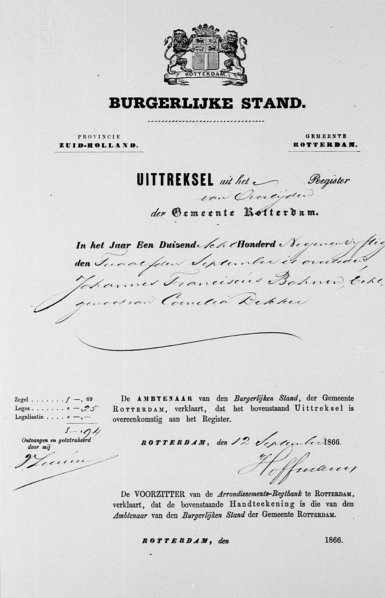  - Huwelijksbijlagen Cornelis Johannes Simons en Cornelia Dekker 26 september 1866 (5)